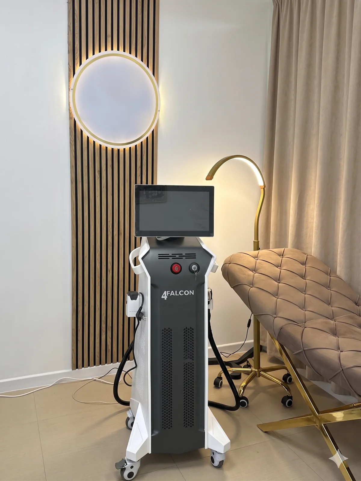A diode laser hair-reduction device in a treatment room